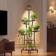 BEVAURORA front view corner plant stand saves space and displays many plants