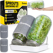 Bewbow front view of large sprouting jar kit showing full components and convenience