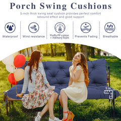 BFWHQ cushion mounted on a wooden porch swing for secure, comfy seating