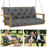 BFWHQ porch swing cushion front view showing full three-seater coverage and plush loft