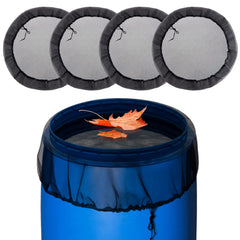 Biggun front view mesh cover fitted on rain barrel protects water