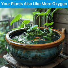 Biling aerator producing bubbles in pond improving oxygen