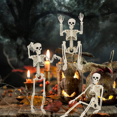 BILLMOSS few skeletons staged as tabletop centerpiece for festive ambiance
