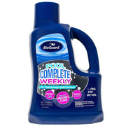BioGuard Pool Complete front label showing product benefits and dosing