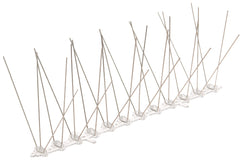 Bird-X spikes installed on a windowsill preventing perching and mess