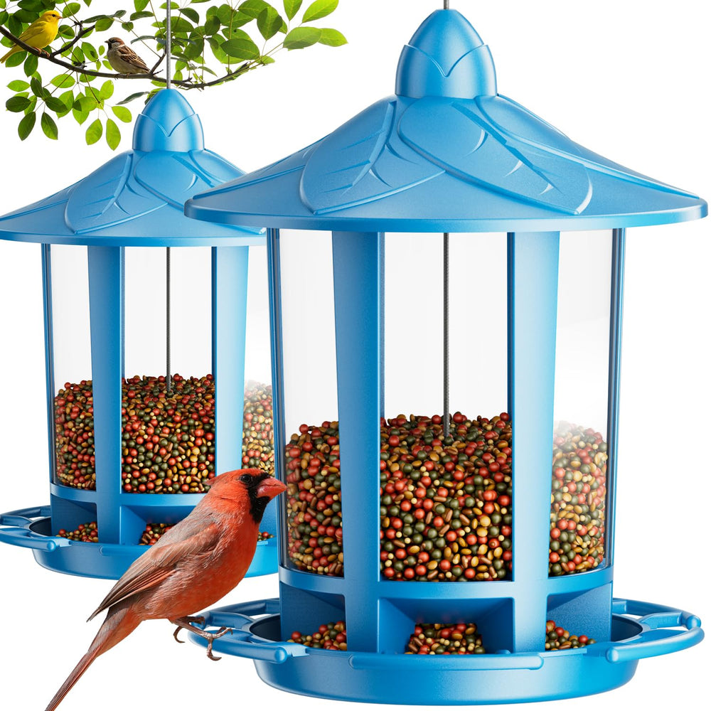 Birdream castle feeder front view showing decorative shape and easy hang design