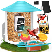 birdsnap front view of feeder showing camera and hopper, clear observation benefit