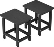 BIVODA front view of black side table shows sleek weatherproof finish