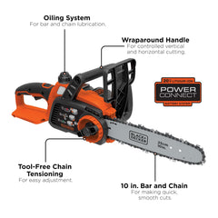 BLACK+DECKER side profile highlighting lightweight design and balanced handling benefit