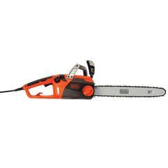BLACK+DECKER CS1518 close-up of Oregon low-kickback bar and chain for smoother cuts