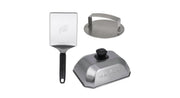 Blackstone front view of three-piece kit showing durable stainless tools and easy storage benefit