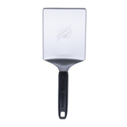Blackstone stainless steel spatula front view showing durable wide blade and handle benefit: reliable flipping