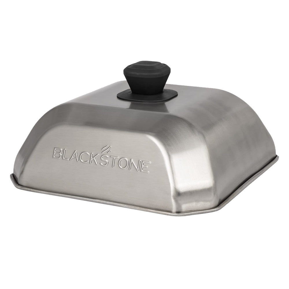 Blackstone medium square front view showing clean stainless finish and coverage