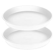 Bleuhome front view of 10-inch saucer showing neat white finish and protective rim
