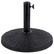 Blissun front view of umbrella base showing stable weighted design