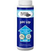 Bloom City bottle front view showing 8 oz pH Up for easy storage and dosing