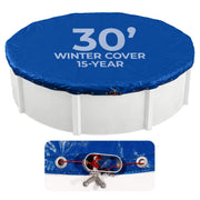 Blue Wave cover front view showing durable material and organized packaging benefit