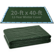 Blue Wave front view of full 20x40 cover showing secure overlap benefit