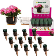 Blumat packaging front view showing 12-pack and clear contents, highlighting convenience