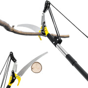BlumeTrec front packaging showing pole saw features and quick assembly benefit
