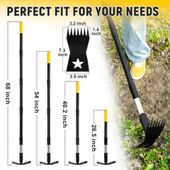 BlumeTrec close-up of seven manganese steel tines for strong root grip