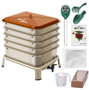 Blütezeit front view worm bin showcasing compact gold design and easy access