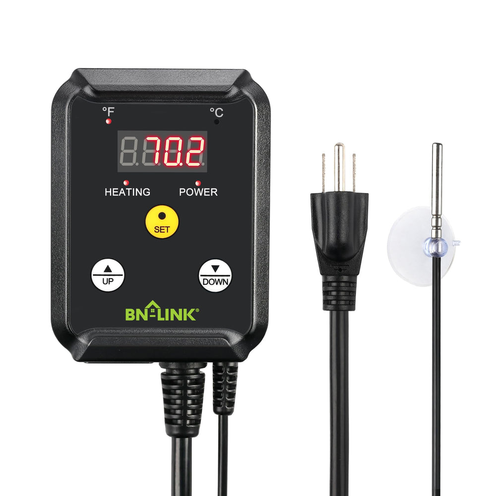 BN-LINK front panel display showing set temperature and indicators for clear monitoring