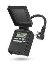BN-LINK front view showing dual outlets and compact design for outdoor convenience