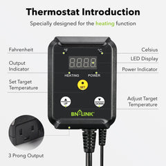 BN-LINK sensor probe and power cord detail demonstrating accurate remote sensing