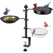 BOLITE front view of balcony feeder showing platform and trays and easy setup benefit