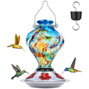 BOLITE blue glass front view showing attractive design and easy hanging