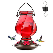 BOLITE front view of feeder showing red glass and hanging appeal