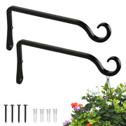 BOLITE front view of two black 10-inch plant hangers showing finish and shape