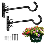 BOLITE front view of black 8 inch plant hanger showing sturdy design and neat finish