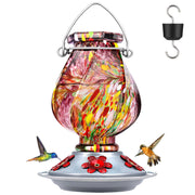 BOLITE front view showing purple hand-blown glass and hanging loop, enhancing curb appeal