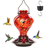 BOLITE red glass feeder front view showing elegant shape and visibility