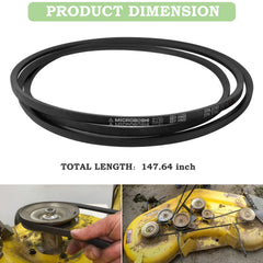 Bonbo belt routed on mower deck with diagram helping correct installation and tension