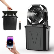 BONITAIRE front view assembled portable misting fan showing compact design and stability