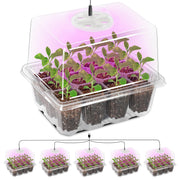 Bonviee front view of five-pack seed starter kit showing complete units and benefits