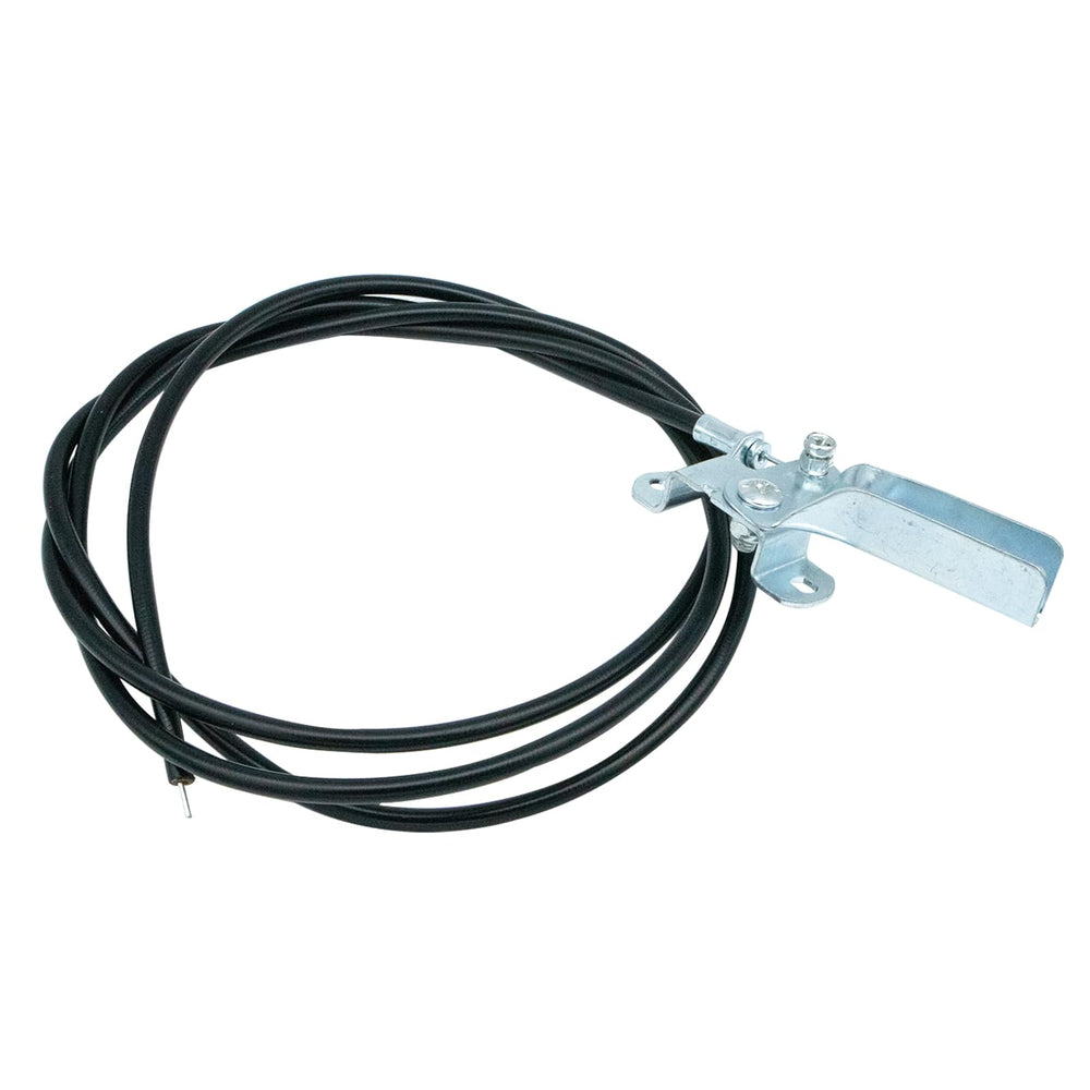 Bopurtotly front view of 72-inch throttle cable assembly showing connectors and conduit for reliable replacement