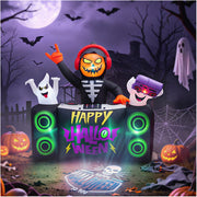 BORGOVA front view showing pumpkin grim reaper DJ and two ghosts, eye-catching curb appeal