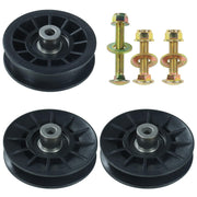 BOSFLAG front view of both idler pulleys showing ready-to-install benefit