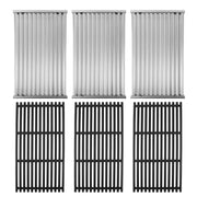 BQMAX front view of three cast-iron grates and three emitter plates showing complete kit benefits