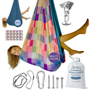 Bradoro front view sensory swing showing cocoon shape and comfort
