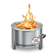 Breeo front view showing compact, durable fire pit for patios