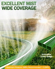 Breeze Touch U-shaped stakes inserted into soil holding hose securely
