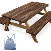 Britown front view of full 3-piece set protecting table and benches