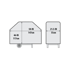 Broil King close-up of PVC stitching, reinforced seams for lasting durability