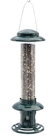 Brome Squirrel Buster Evolution front view showing feeder and benefits