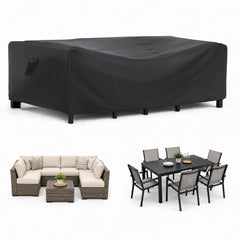 BROSYDA front view on sectional showing full coverage and weather protection